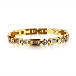 RainSo elegant Frauen Magnetische Therapie Armband (Gold), Modeschmuck, Magnet Therapie Armband, Arthritis, Kompressionsgerät, Crystal Armband von RainSo
