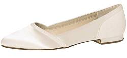 Rainbow Club Brautschuhe Belina - Damen Ballerinas gepolstert, Glitzer, Ivory/Creme, Satin - Gr. 38.5 (UK 5.5) von Rainbow Club