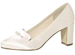 Rainbow Club Brautschuhe Brigit - Damen Pumps gepolstert, Glitzer, Ivory/Creme, Satin - Gr. 38 (UK 5) von Rainbow Club