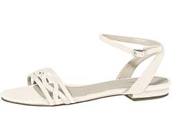 Rainbow Club Brautschuhe Faye - Damen Sandaletten gepolstert, flach, Glitzer, Off-White Metallic - Gr. 39.5 (UK 6.5) von Rainbow Club