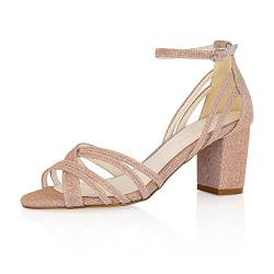 Rainbow Club Brautschuhe Jayne - Damen, Sandalette, Rose Metallic - Gr. 39.5 (UK 6.5) von Rainbow Club