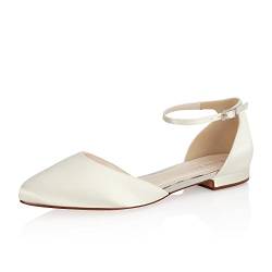 Rainbow Club Brautschuhe Khloe - Damen, Pumps, Ivory Satin - Gr. 40 (UK 7) von Rainbow Club