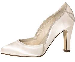 Rainbow Club Brautschuhe Kourtney - Damen Pumps gepolstert, Glitzer, Ivory/Creme, Satin - Gr. 36 (UK 3) von Rainbow Club