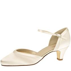 Rainbow Club Brautschuhe Letty - Pumps, Riemchen, Ivory/Creme, Satin (Ivory/Creme, Numeric_41) von Rainbow Club