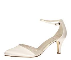 Rainbow Club Brautschuhe Lisan - Pumps Ivory Satin - Tanzschuhe mit Riemchen - Gr 37 EU 4 UK von Rainbow Club