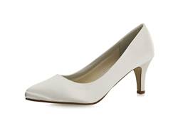 Rainbow Club Brautschuhe Lottie - Damen Pumps gepolstert, Ivory/Creme, Satin - Gr. 39 (UK 6) von Rainbow Club