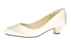 Rainbow Club Brautschuhe Paula - Ivory Satin - Pumps Größe 39.5 EU 6.5 UK Damen von Rainbow Club