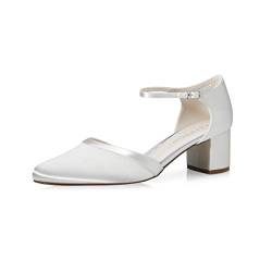 Rainbow Club Brautschuhe Stacy - Damen, Pumps, Ivory/Creme, Satin, Riemchen, Bequem gepolstert, Gr. 43 (UK 10) von Rainbow Club