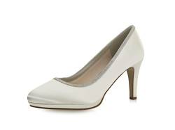 Rainbow Club Brautschuhe Yanna - Damen Pumps gepolstert, Glitzer, Ivory/Creme, Satin - Gr. 42 (UK 9) von Rainbow Club