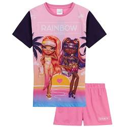 Rainbow High Pyjama Schlafkleidung Kurzarm | Schlafanzug-Set für Mädchen im Alter von 5-12 Jahren | Atmungsaktive Zweiteiliger Sommer Nachtwäsche für Kinder (Rosa, 7-8 Jahre) von Rainbow High