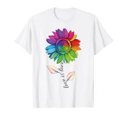 LGBTQ Regenbogen Sonnenblume Gay Love Pride Gleichheit Blume T-Shirt von Rainbow Pride Equality Homosexuell Gay CSD Outfits