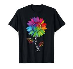 LGBTQ Regenbogen Sonnenblume Gay Love Pride Gleichheit Blume T-Shirt von Rainbow Pride Equality Homosexuell Gay CSD Outfits