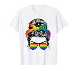Regenbogen Dutt Schwul Homo Outfit LGBT Gay Homosexualität T-Shirt von Rainbow Regenbogen Lesbe Pride LGBTQ Kleidung Mann