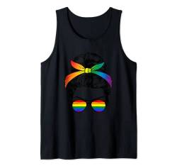 Regenbogen Dutt Schwul Homo Outfit LGBT Gay Homosexualität Tank Top von Rainbow Regenbogen Lesbe Pride LGBTQ Kleidung Mann