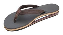 Rainbow Sandals Herren brauner doppellagiger weicher Oberteil, 2,5 cm, EVA-Gummi gefüllter Nylongurt von Rainbow Sandals