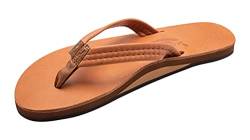 Rainbow Sandals Luxuriöse Damen-Fußgewölbe-Stütze aus Leder, einlagig, mit einem 1,9 cm breiten Riemen, Tahitian Tan, von Rainbow Sandals