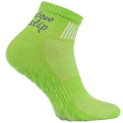 1 Paar grün Anti-Rutsch-Socken mit ABS-System, ideal für solche Sportarten,wie Joga,Fitness,Pilates,Kampfkunst,Tanz,Gymnastik,Trampolinspringen.Größen von 36 bis 38,atmende Baumwolle von Rainbow Socks