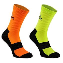 Rainbow Socks - Atmende Sportsocken Coolmax – Für Trainierende Frauen Und Männer – 2 Paare Grün und Orange - Größe 42-43 von Rainbow Socks