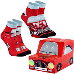 Rainbow Socks - Autosocken - Für Kinder - Für Motorisierungsfans - Rot - 2 Paare 30-35 von Rainbow Socks