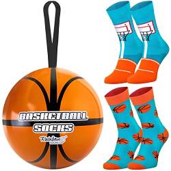 Rainbow Socks – Basketball Sock in Box - Basketballsocken – Damen Herren Novelty Basketball Geshenk Socken - 2 Paar – Größen 41-46 von Rainbow Socks