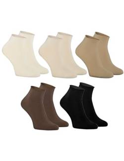 Rainbow Socks - Damen Baumwolle Bequem Diabetiker Druckfreie Non-binding Elastic Pressure-free Knöchelsocken - Beige Socken Sets - 5 Paar - Größen 36-38 von Rainbow Socks