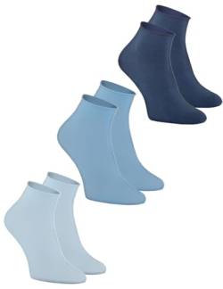 Rainbow Socks - Damen Baumwolle Bequem Diabetiker Druckfreie Non-binding Elastic Pressure-free Knöchelsocken - Blau Socken Sets - 3 Paar - Größen 39-41 von Rainbow Socks