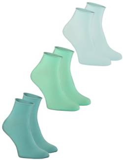 Rainbow Socks - Damen Baumwolle Bequem Diabetiker Druckfreie Non-binding Elastic Pressure-free Knöchelsocken - Mint Socken Sets - 3 Paar - Größen 36-38 von Rainbow Socks