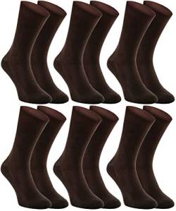 Rainbow Socks - Damen Herren Antibakterielle Diabetiker Socken Ohne Gummibund - 6 Paar - Braun - Größen 39-41 von Rainbow Socks