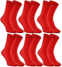 Rainbow Socks - Damen Herren Antibakterielle Diabetiker Socken Ohne Gummibund - 6 Paar - Rot - Größen 36-38 von Rainbow Socks