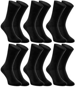 Rainbow Socks - Damen Herren Antibakterielle Diabetiker Socken Ohne Gummibund - 6 Paar - Schwarz - Größen 44-46 von Rainbow Socks