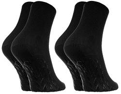 Rainbow Socks - Damen Herren Antirutsch Diabetiker Socken Ohne Gummibund ABS - 2 Paar - Schwarz - Größen 36-38 von Rainbow Socks