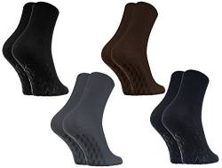 Rainbow Socks - Damen Herren Antirutsch Diabetiker Socken Ohne Gummibund ABS - 4 Paar - Schwarz Braun Blau Graphit - Größen 39-41 von Rainbow Socks