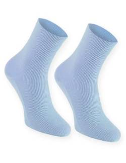 Rainbow Socks - Damen Herren Baumwolle Diabetiker Socken Ohne Gummibund - 1 Paar - Blau - Größen 42-43 von Rainbow Socks