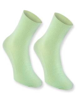 Rainbow Socks - Damen Herren Baumwolle Diabetiker Socken Ohne Gummibund - 1 Paar - Grün - Größen 39-41 von Rainbow Socks
