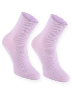 Rainbow Socks - Damen Herren Baumwolle Diabetiker Socken Ohne Gummibund - 1 Paar - Lila - Größen 36-38 von Rainbow Socks