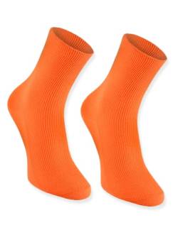 Rainbow Socks - Damen Herren Baumwolle Diabetiker Socken Ohne Gummibund - 1 Paar - Orange - Größen 36-38 von Rainbow Socks