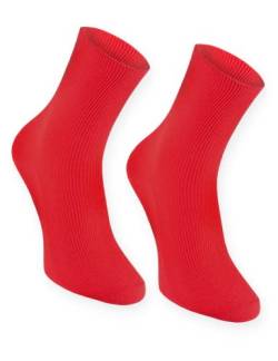 Rainbow Socks - Damen Herren Baumwolle Diabetiker Socken Ohne Gummibund - 1 Paar - Rot - Größen 42-43 von Rainbow Socks