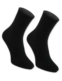 Rainbow Socks - Damen Herren Baumwolle Diabetiker Socken Ohne Gummibund - 1 Paar - Schwarz - Größen 42-43 von Rainbow Socks