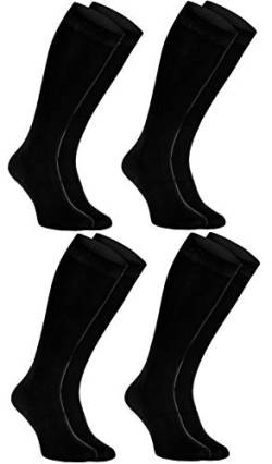 Rainbow Socks - Damen Herren Bunte Bambus Kniestrümpfe - 4 Paar - Schwarz - Größen 42-43 von Rainbow Socks