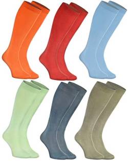 Rainbow Socks - Damen Herren Bunte Bambus Kniestrümpfe - 6 Paar - Orange Rot Blau Grün Jeans Olive - Größen 39-41 von Rainbow Socks