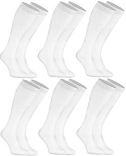 Rainbow Socks - Damen Herren Bunte Bambus Kniestrümpfe - 6 Paar - Weiß - Größen 39-41 von Rainbow Socks