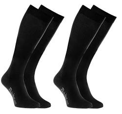 Rainbow Socks - Damen Herren Bunte Baumwolle Kniestrümpfe - 2 Paar - Schwarz - Größen 36-38 von Rainbow Socks