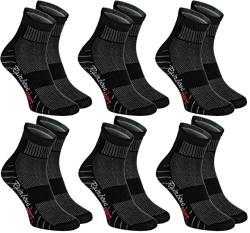 Rainbow Socks - Damen Herren Bunte Baumwolle Sport Socken - 6 Paar - Schwarz - Größen 42-43 von Rainbow Socks