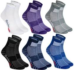 Rainbow Socks - Damen Herren Bunte Baumwolle Sport Socken - 6 Paar - Weiß Lila Grau Blau Marine Schwarz - Größen 36-38 von Rainbow Socks