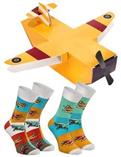 Rainbow Socks - Damen Herren Flugzeug Socken Box Novelty Gift - 2 Paar - Größen EU 47-50 von Rainbow Socks