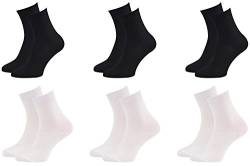 Rainbow Socks - Damen Herren Klassische Bunte Bambus Socken - 6 Paar - Schwarz Weiß - Größen 36-38 von Rainbow Socks