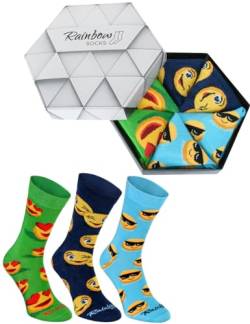 Rainbow Socks - Damen Herren Lustige Socken Box - 3 Paar - Türkis Dunkelblau Grün - Größen 36-40 von Rainbow Socks