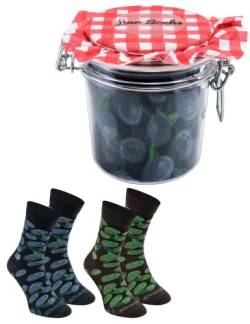 Rainbow Socks - Damen Herren - Oliven Socken im Glas - Geschenk Idee - 2 Paar - Schwarze Oliven Grüne Oliven - Größen 36-40 von Rainbow Socks