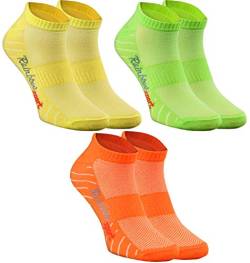 Rainbow Socks - Damen Herren Quarter Sport Socken - 3 Paar - Gelb Grün Orange - Größen 36-38 von Rainbow Socks