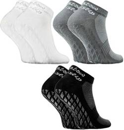 Rainbow Socks - Damen Herren Quarter Sport Socken ABS - 3 Paar - Weiß Grau Schwarz - Größen EU 42-43 von Rainbow Socks